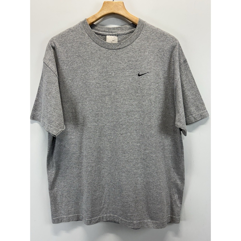 Vtg Y2K Nike Swoosh Tshirt Men's XL Grey Embroidered Classic Skater Grunge 90s